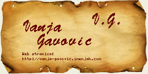 Vanja Gavović vizit kartica